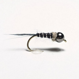 Fly Black and Silver nymph for trout and grayling