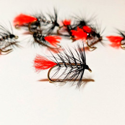 Black Zulu wet fly for trout and grayling