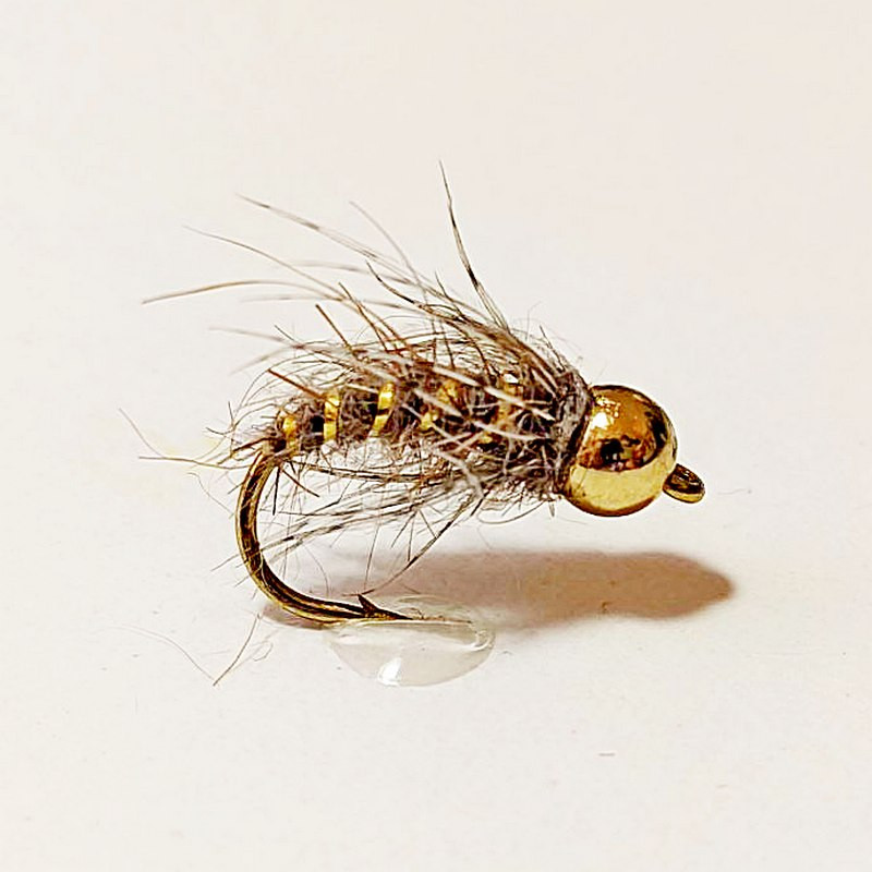  The Fly Fishing Place Tungsten Bead Head Nymph Fly Fishing  Flies - Rubber Legs Black Gold Ribbed Hare's Ear Trout Fly - Nymph Wet Fly  - 6 Flies Hook Size 12 : Sports & Outdoors
