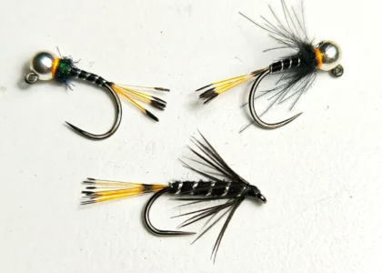 Black Pennell wet nymph fly for fly fishing